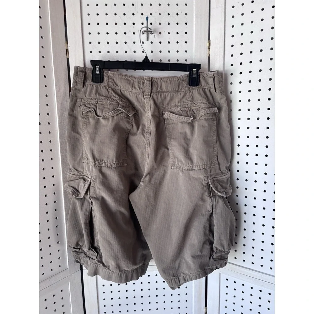 Banana Republic Men's 33‎ Relaxed Fit Cargo Khaki Shorts Twill Brown